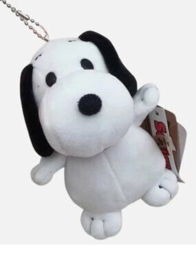 NWT Snoopy Dog Cartoon LARGE Plush Key Fob Purse Charm KeyChain Bag Holder Toy